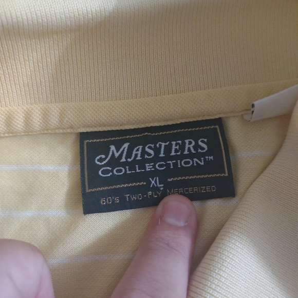 Masters Collection mens Golf Polo Shirt Size XL 60’s Two Ply Cotton striped Pima - Picture 6 of 8